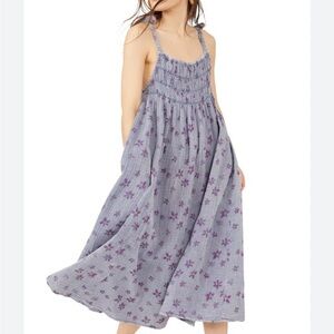 Free People Azure Shirred Maxi Sundress